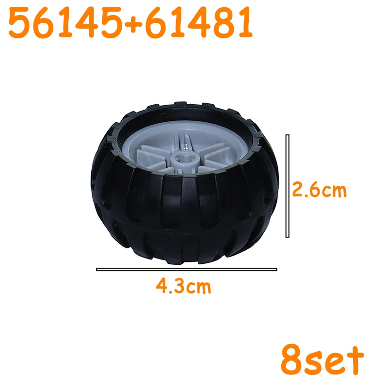 Technisches Reifenrad, Auto-LKW-Räder, Nabe, Steine, MOC, Motorrad-Reifen und Felgenbausteine, 56145, 44309, 86652, 32019 15038 23798