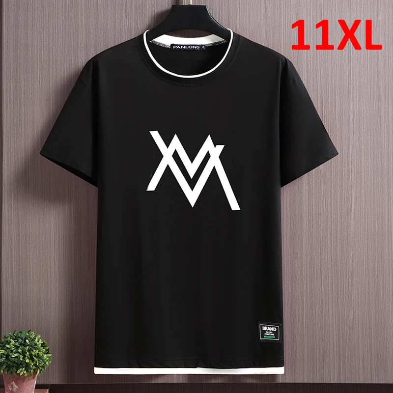 

Plus Size 11XL Tshirt Oversized T-Shirts Men 2022 Summer Short Sleeve T Shirts Fashion Casual Print Tops Tees Male Modal Tee