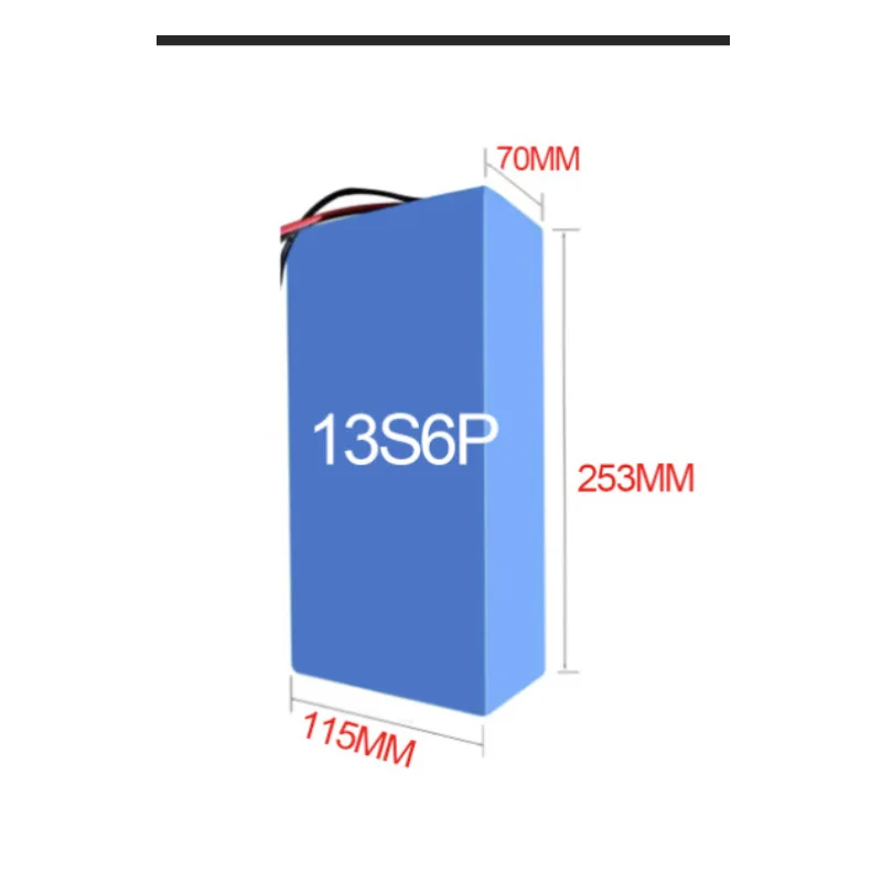 High Power 48V 13S6P 12AH 18650 Li-Ion Battery Pack for Bullet Train Electric Vehicle Bicycle Motorcycle Rechargeable Batteries
