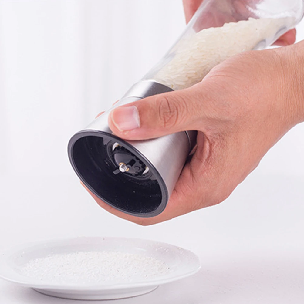 

180Ml Stainless Steel Salt Grinder Clear Body Moisture Resistant Non-Slip Bottom Elegant Table Decoration Pepper Mill Salt Mill