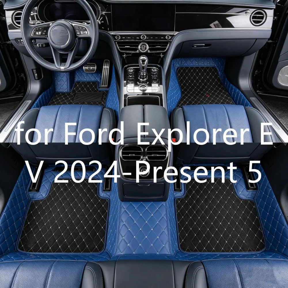 Luxuriöse Maßgefertigte Autofußmatten für Ford Explorer EV 2024-heute, 5-Sitzer, strapazierfähige TPE-Gummimatten, wasserdicht, rutschfest, Innenraumschutzmatten 26S529