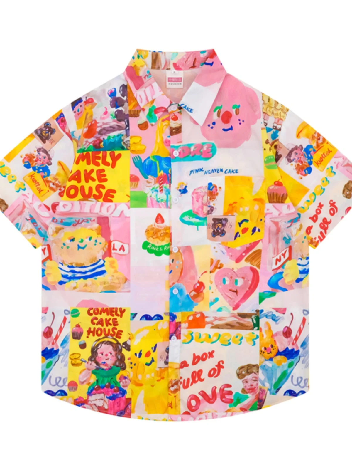 

Летняя повседневная свободная мужская рубашка с коротким рукавом, с цветочным принтом, из полиэфирного волокна, молодежная, модная, с мультяшным рисунком, для отдыха