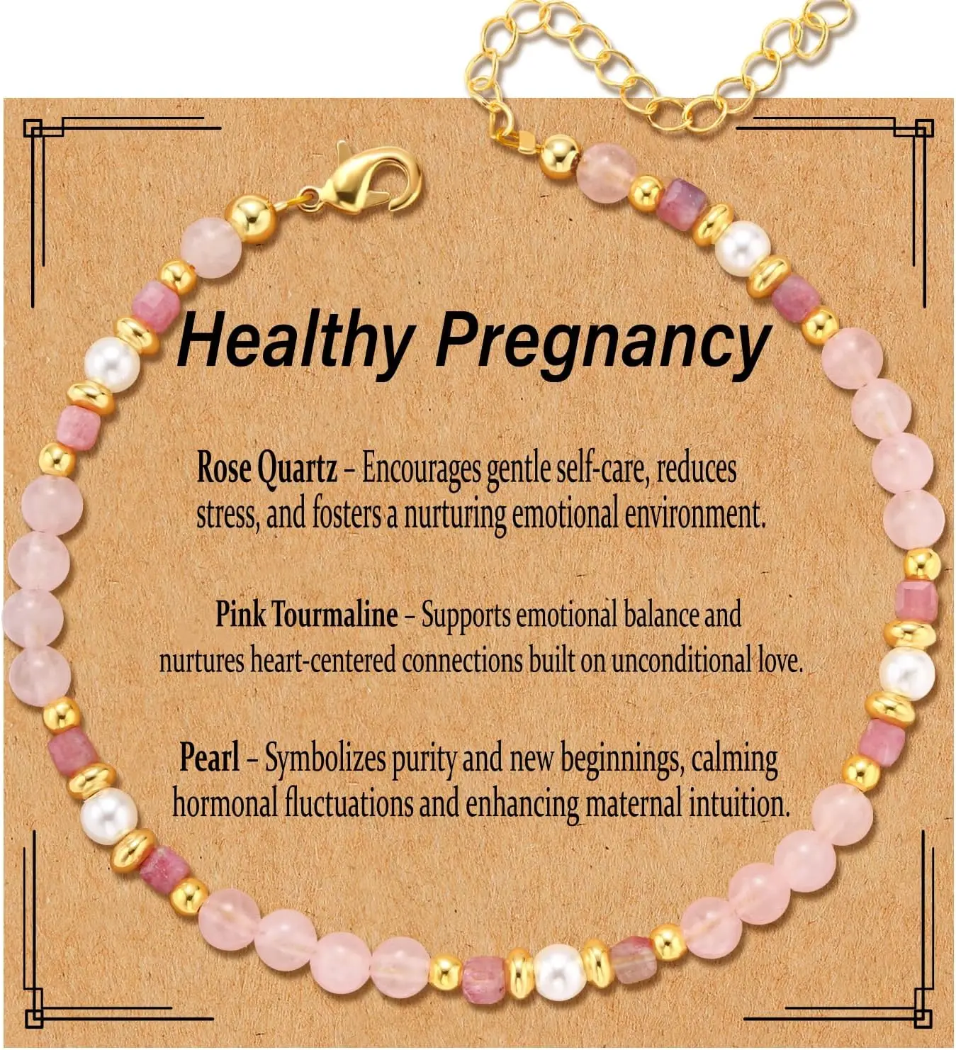 Natural Healing Crystal Bracelet for Women, Anxiety Relief Healthy Pregnancy Citrine Jewelry Gift for Friends Daughter Colleague