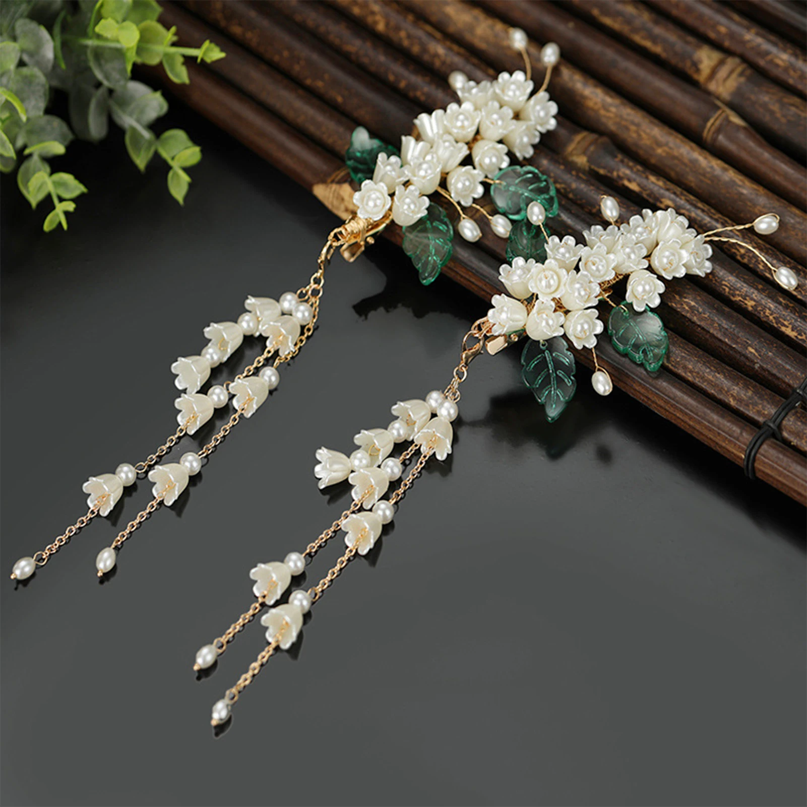 Chinese Style Hair Clips with Tassel Setting Handmade Fringed Hair Weaving Jewelry for Thick Curly Hair Styling Decorative