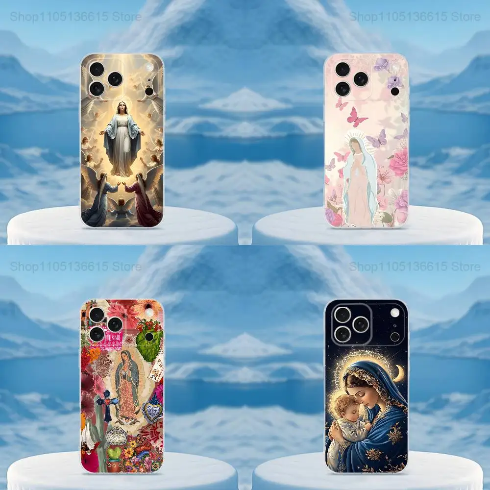 

Belief Virgin De Guadalupe Phone Case For iPhone 16,15,14,13,12,11,17 Pro,Max,Plus,X,XS,XR,SE,Mini Transparent Soft Cover