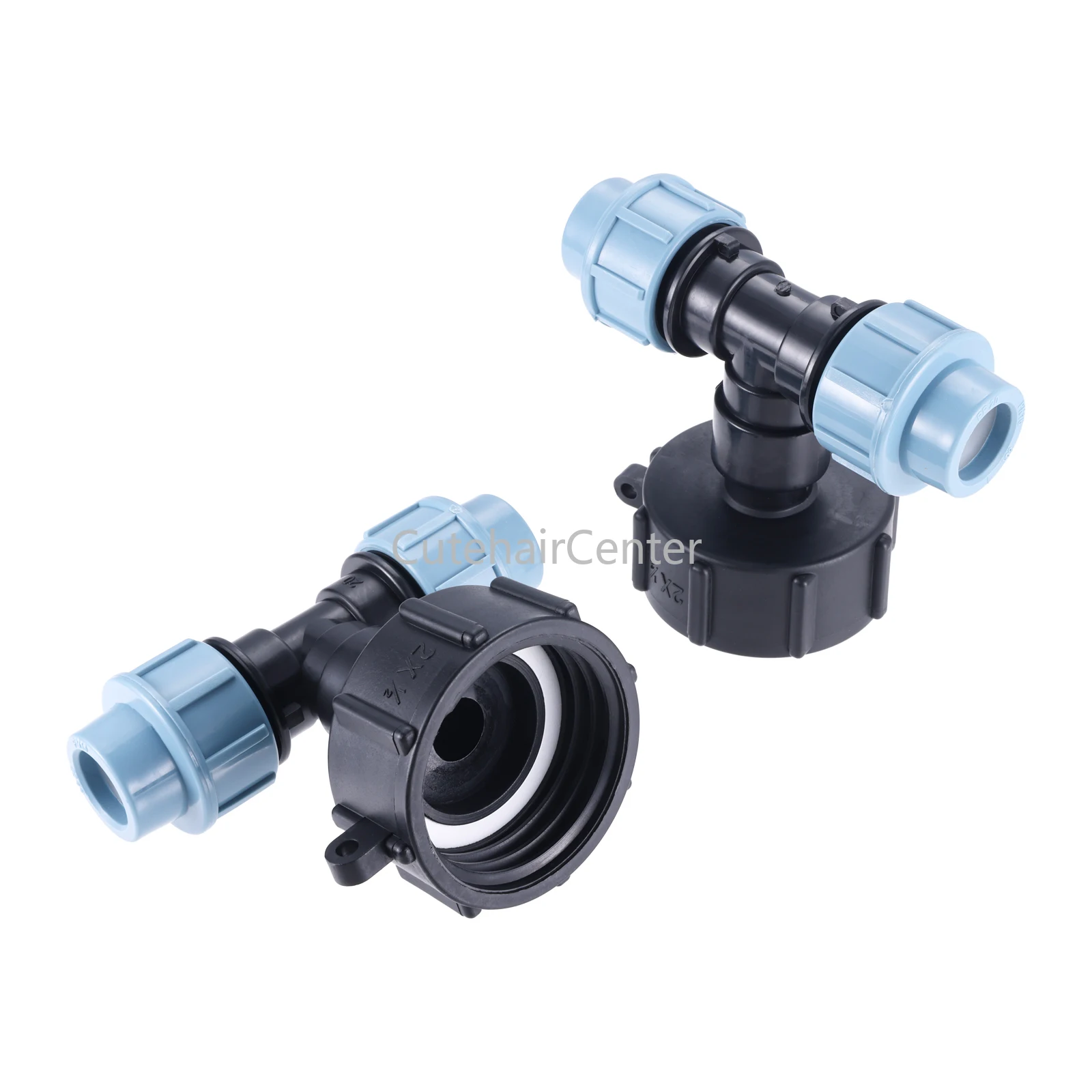 2pcs IBC Tank Thread Connector s60x6 2x1/2" Adapter Plastic Water Pipe Fittings Tee Outlet 20/25/32mm Hose Splitter Home/Garden