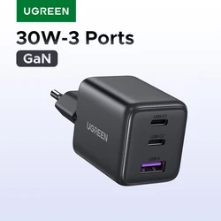 UGREEN 30W GaN Charger PD 3.0 QC4.0 USB C Charger For iPhone 17 16 15 Pro Samsung S25 Xiaomi Tablet iPad Air Pro Phone Charger