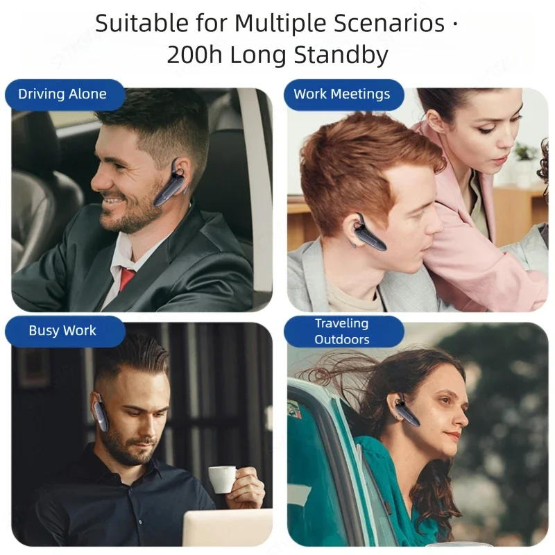 Wireless Bluetooth Headphones With Microphon Earphone ENC Noise Cancelling Handsfree Talking Headset Busines Auriculares Driving image 6