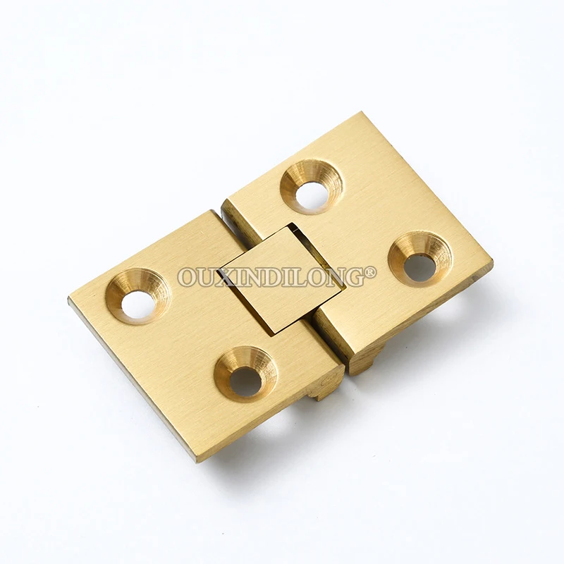 Brand New 6PCS Solid Brass Thicken Butler Tray Flap Hinges Dinning Table Desktop Folding Hinges+Screws