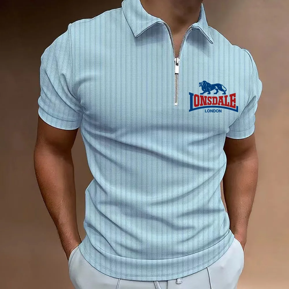 LONSDALE Business Leisure Polo Business Men\'s Shirt Short sleeved Polo Shirt Summer Street Leisure Fashion Men\'s Shirt