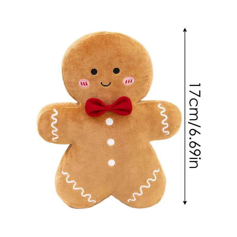 Jouet en peluche bonhomme en pain d'épice pour la décoration de la maison, biscuit au beurre confortable, oreiller mignon, cadeau de Noël, nouvel an