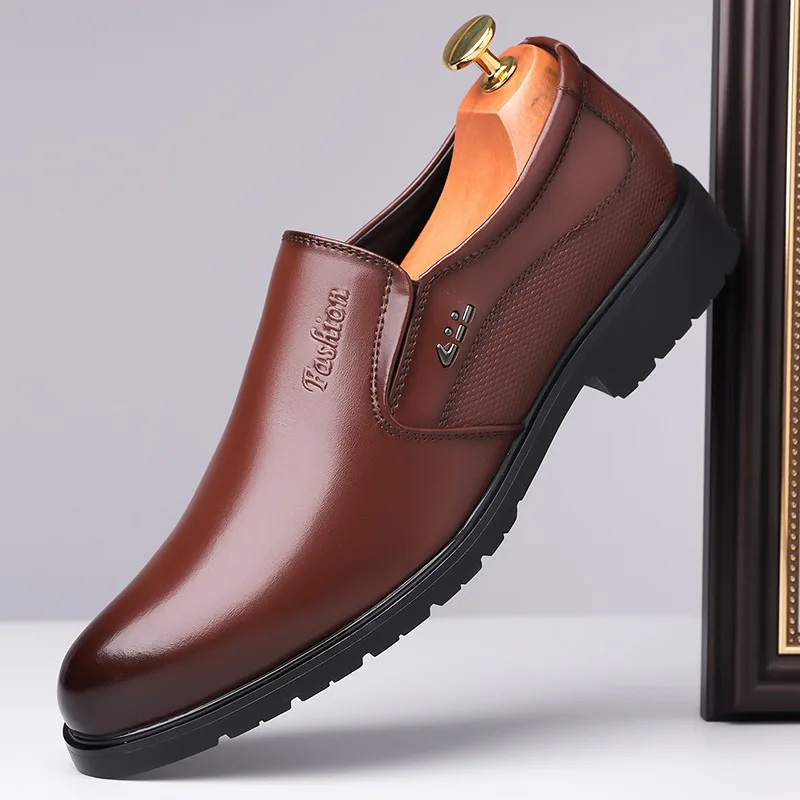 British Big Size 35-50 Men\'s Dress Shoes Spring Autumn New Designer Leather Shoes Men Fashion Black Business Casual Loafers Male