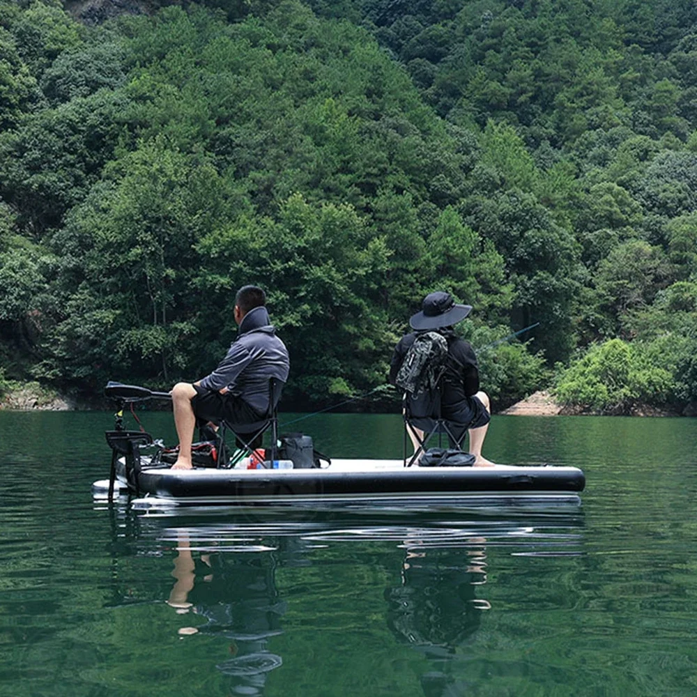 Custom Logo Inflatable Fishing Platform with Motor Portable Fishing Raft Paddle Board