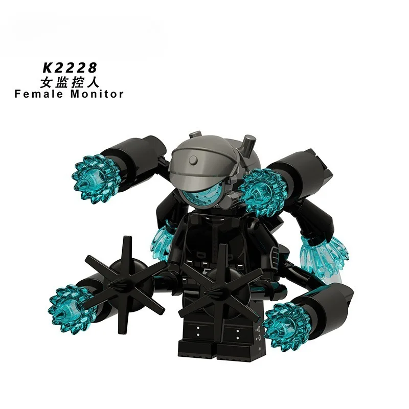 KDL834 serie di animazione persona di sorveglianza fotocamera persona modello bambola assemblaggio building block borsa giocattolo