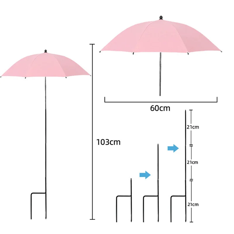 A88E-Plant Umbrellas For Outdoor Plants, 4Pcs Adjustable Height & Angle Garden Umbrella Shade Cover From Blazing Sun Rain