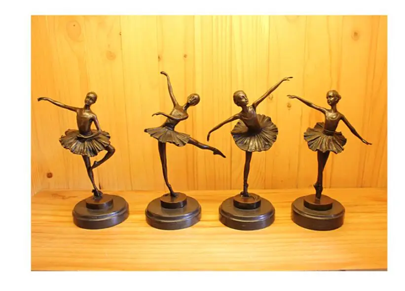 4PCS # LARGE GOOD GIFT TOP COOL home bar decorative Ballet Music art Crazy dancing dancer bronze Sculpture statue