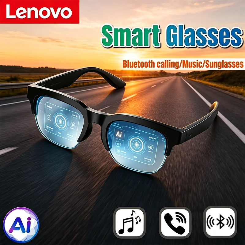 Lenovo 2026 New AI Smart Glasses 8K AI Translation HD Hands Free Calling AI Chat Logging Music Playback Smart Sunglasses