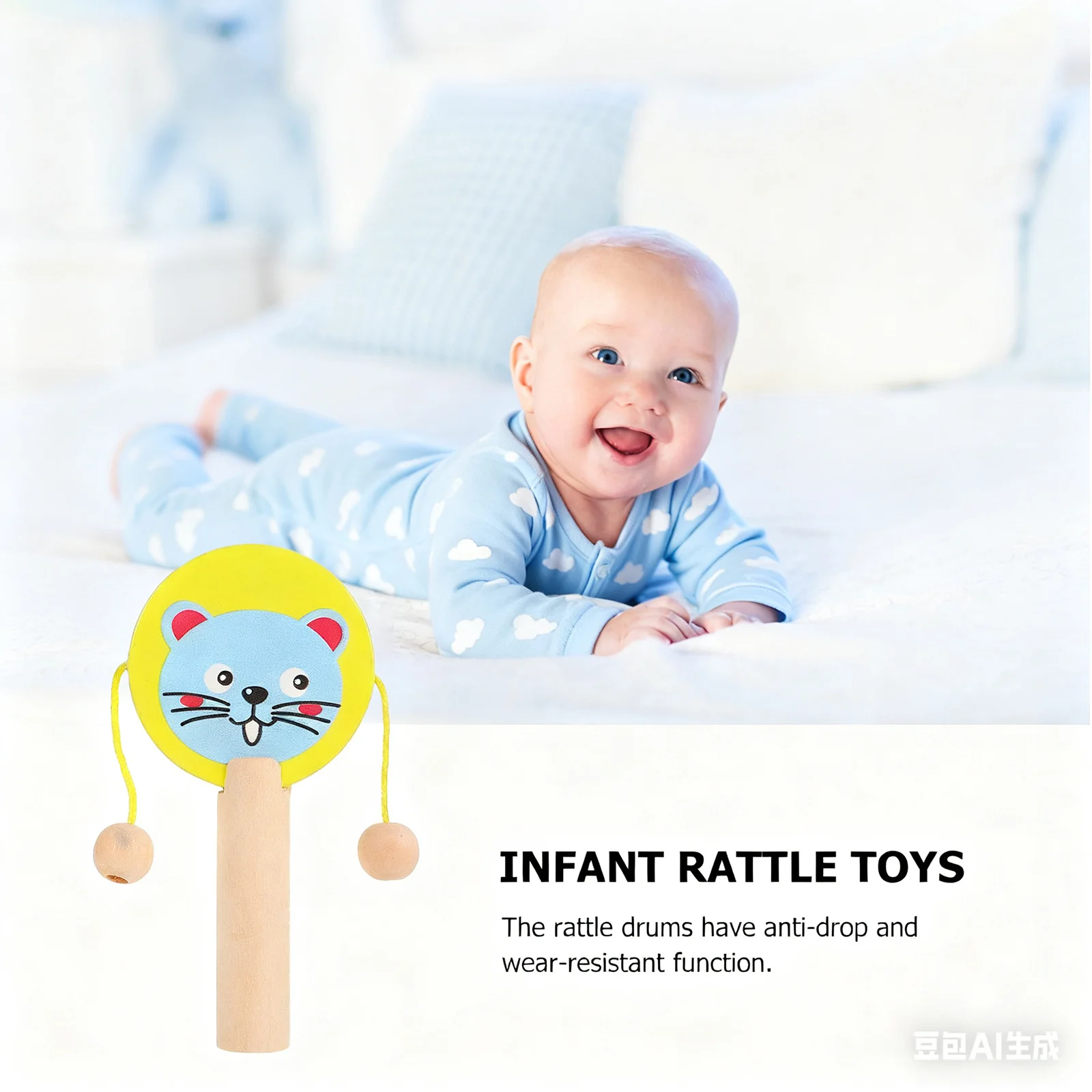 5 قطعة الطبول حشرجة الموت الحيوانية تدور هزة قرع الصوت طفل اللون الإدراك التعلم طبل لحديثي الولادة التنمية المبكرة #2