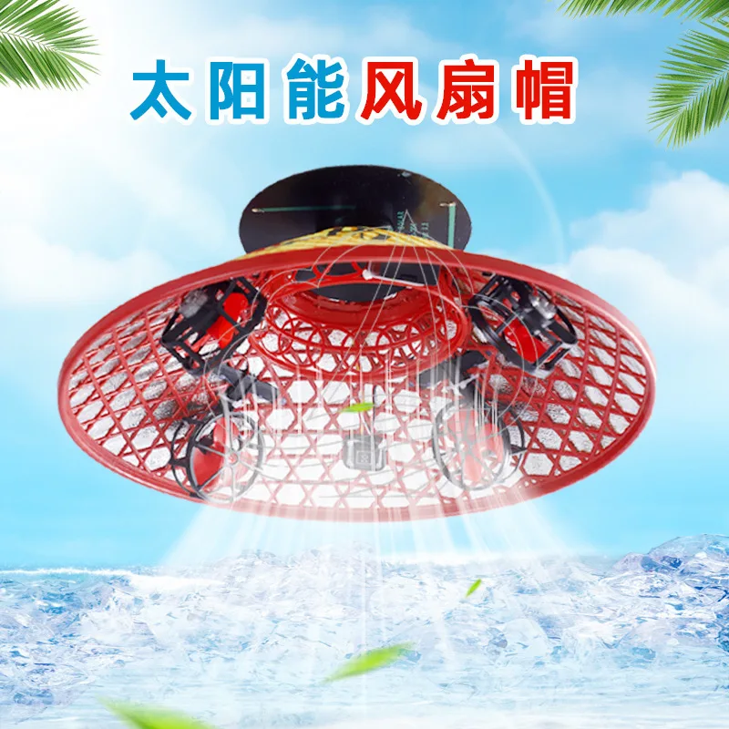 Solar Powered Fan Hat Wide Brim Rain Sun Protection Cap Rechargeable Cooling Headwear for Fishing Farming Outdoor Gear Work