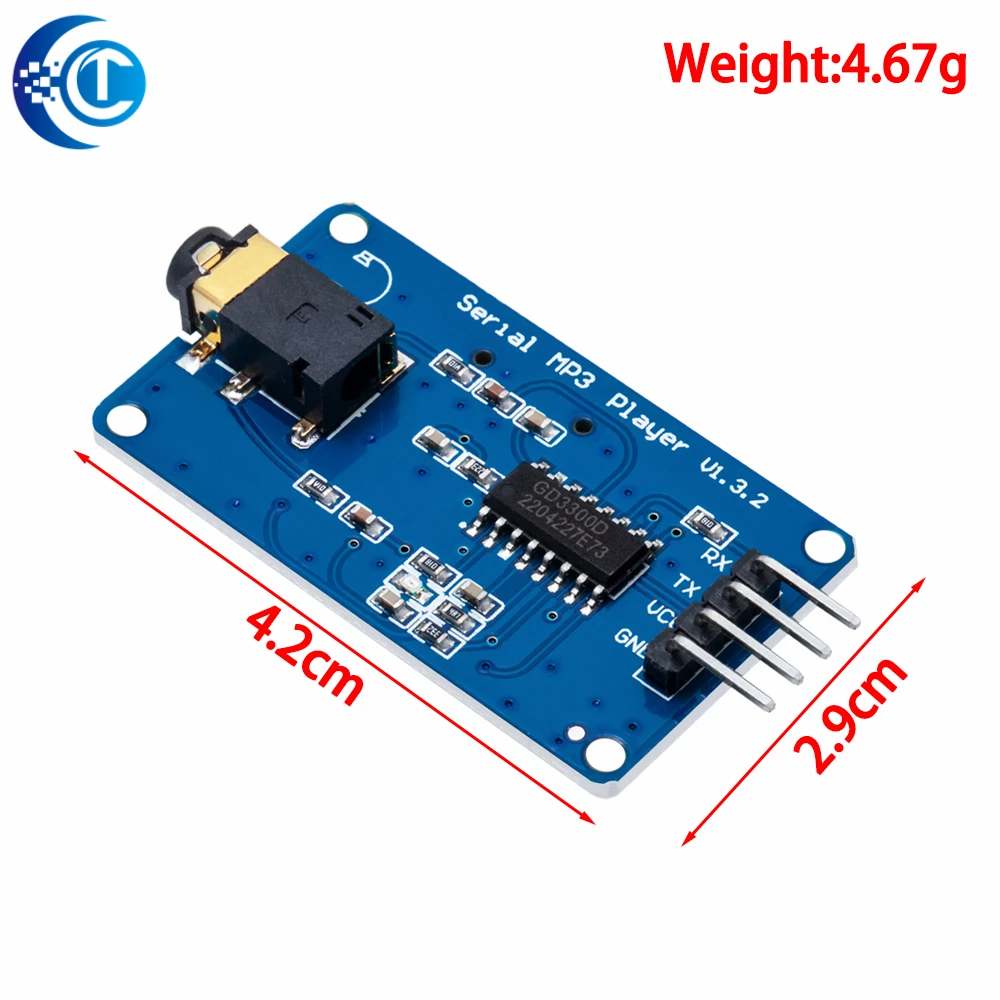 CLT 1PCS  YX6300 YX5300 UART Control Serial Module MP3 Music Player Module For Arduino/AVR/ARM/PIC CF