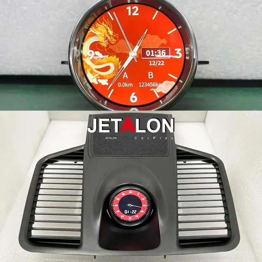 New Upgrade LCD Car Stopwatch For Porsche Cayenne 2006-2010 Interior Dashboard Central Clock Compass Time Electronic Meter