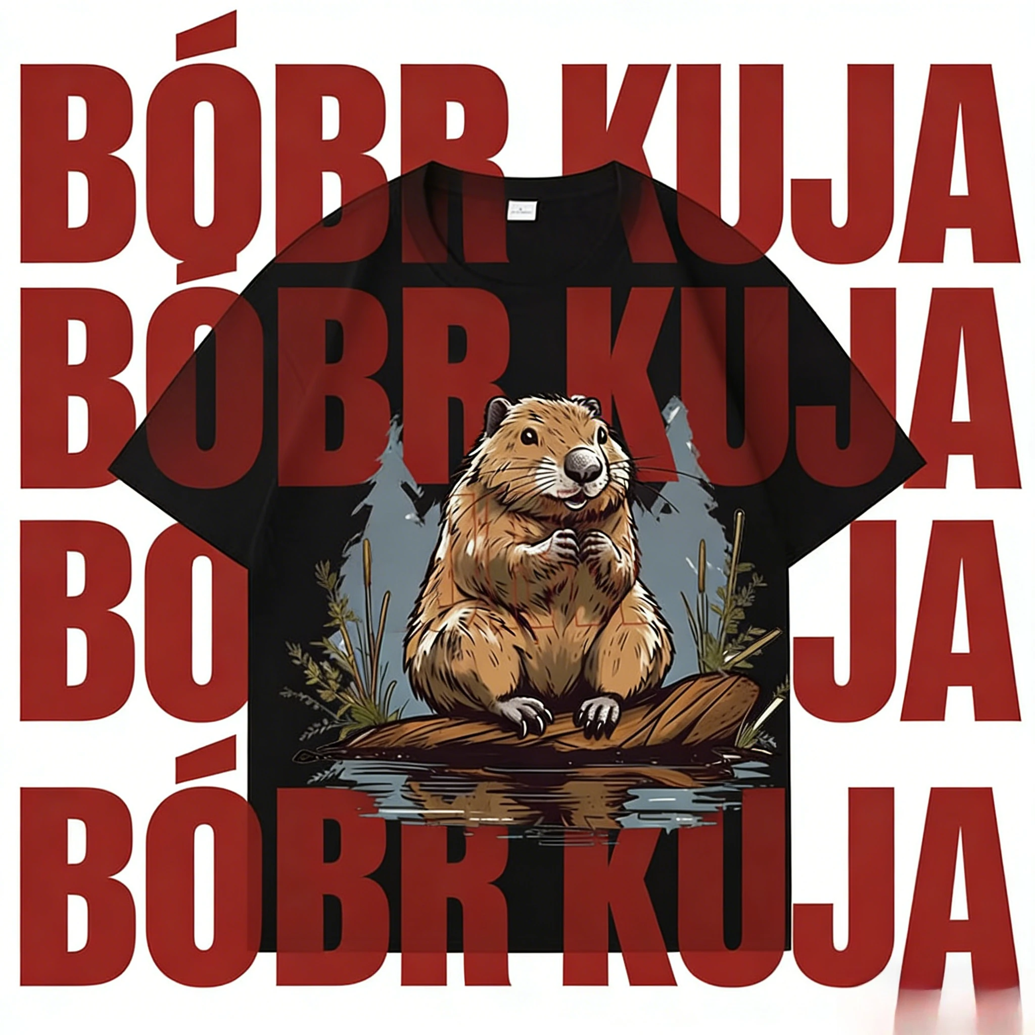 

Футболка Bober Kurwa Bober, забавная футболка Beaver Meme для мужчин и женщин, летняя свободная футболка из чистого хлопка 2025-26, 100% принт