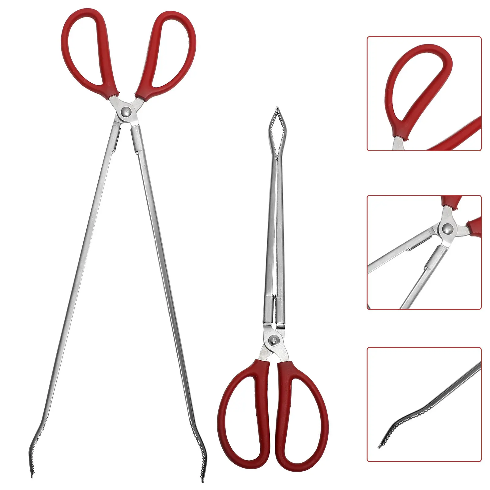 

Набор из 2-х щипцов для крабов, угрей и рыбы, сверхпрочные, из нержавеющей стали, с длинными ручками, для сбора мусора, для использования на улице, в парке, на газоне