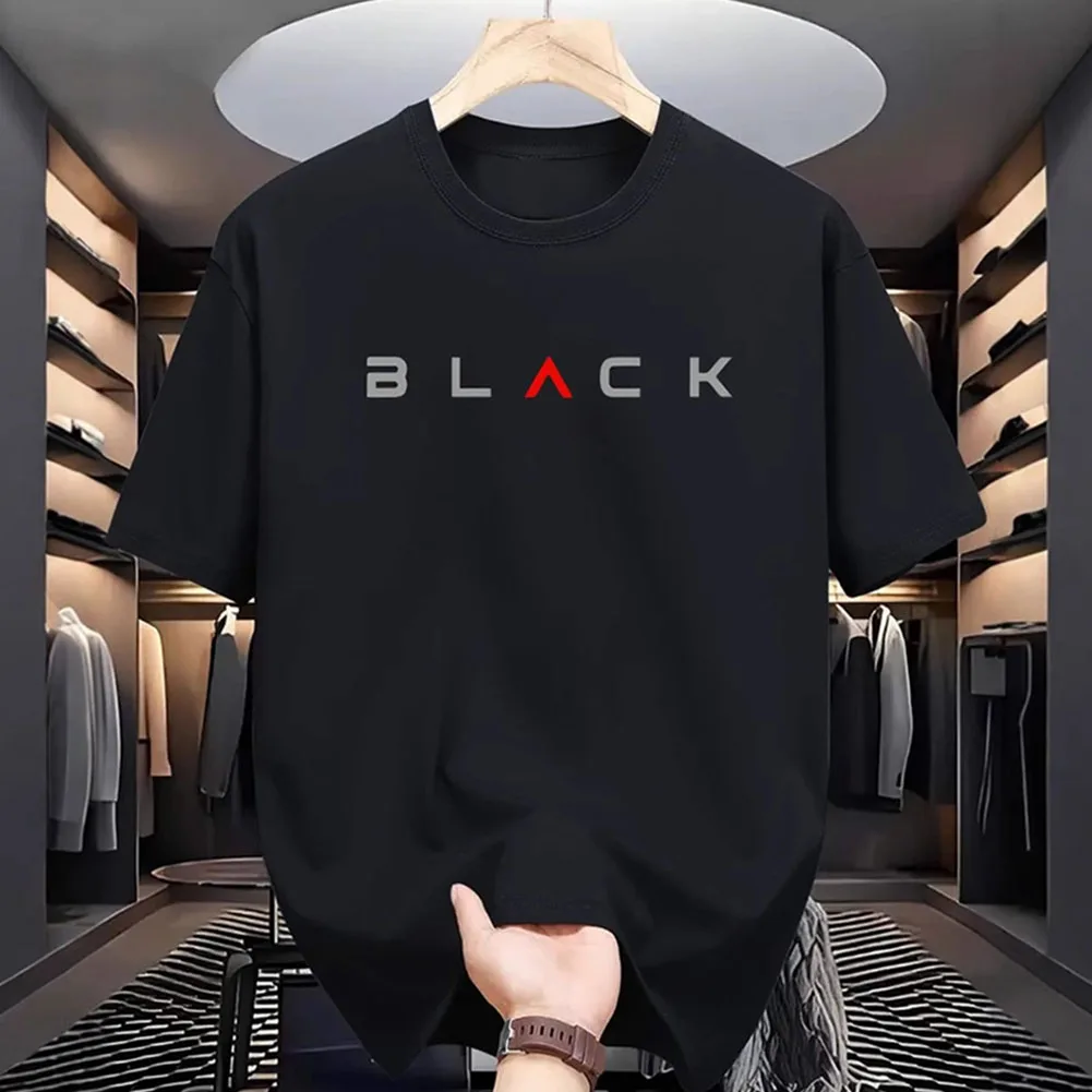 Camiseta de poliéster transpirable de verano para mujer con cuello redondo letras estampadas mangas cortas estilo casual holgado