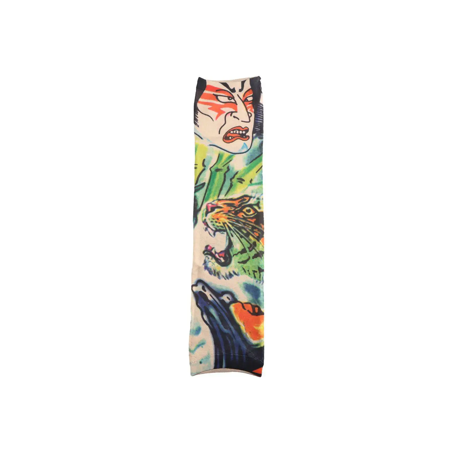 1 par de mangas de tatuagem masculinas, longas, verão, sem costura, capa de proteção solar, luvas ao ar livre, condução, seda gelo, mulheres, mangas de braço