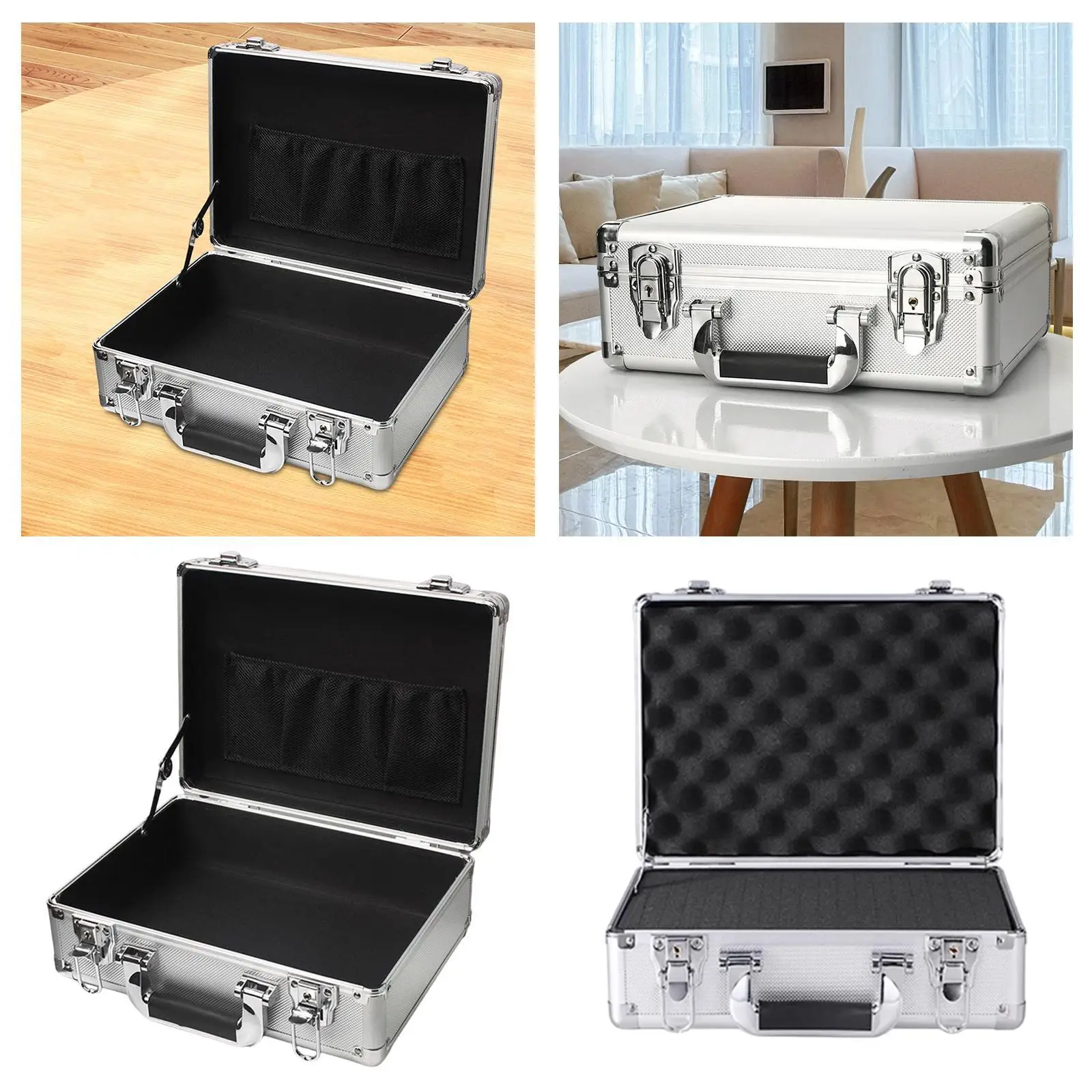 Aluminum Alloy Toolbox Sturdy with Handle Storage Case for Men Outdoor Tools