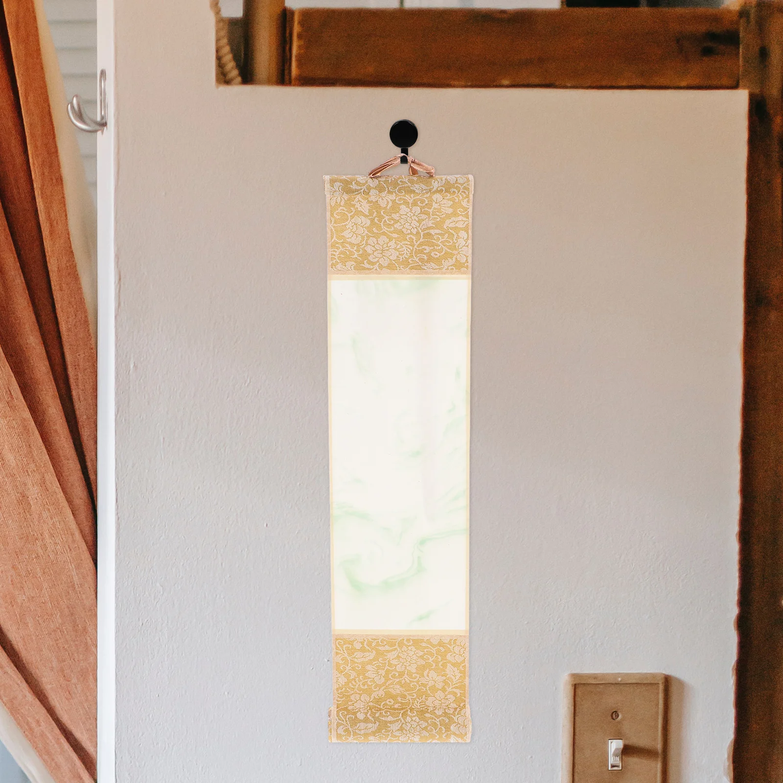 

Vintage Blank Chinese Calligraphy Scroll Semiraw Drawing Paper Gilded Hanging Wall Mounting Hand Scroll For Sumi Writing