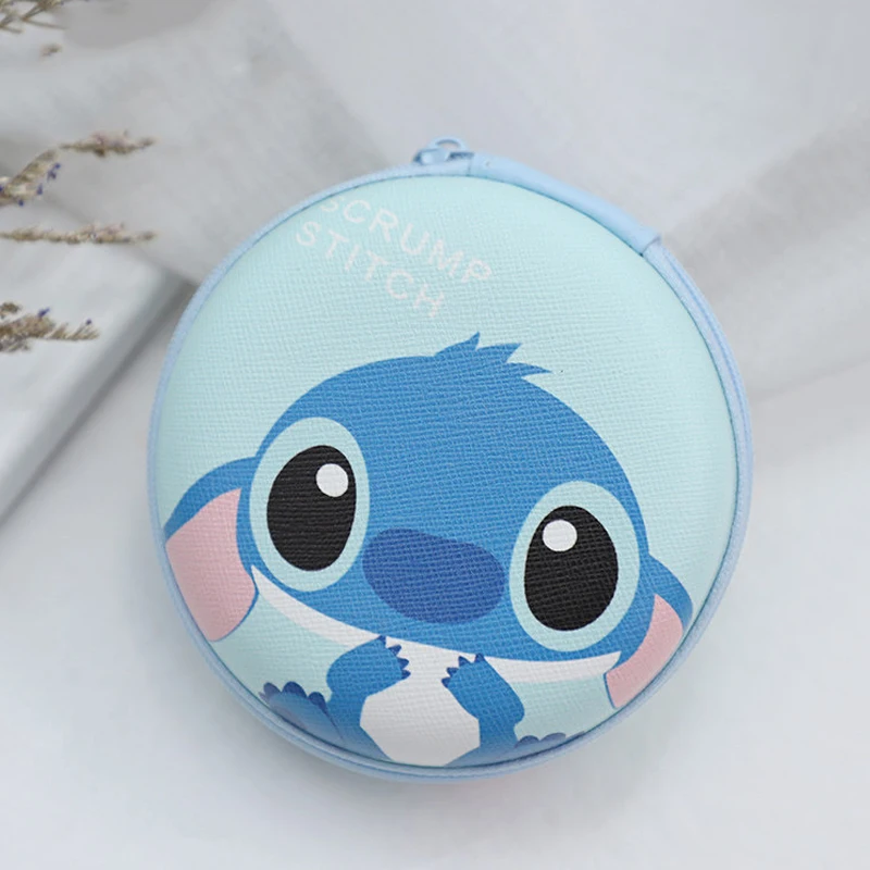 Disney Lilo and Stitch Charger Cable USB Storage Bags Cute Cartoon Earphone Phone Data Line Storage Box Protector Case Portable