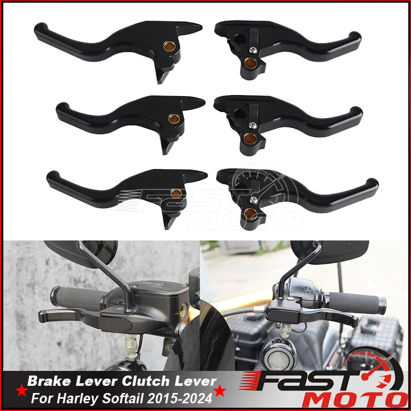 Motorcycle Hand Brake Levers Clutch Lever For Harley Softail FXBR FXSB FXBRS FLDE FLSTN/I FLFB FLHCS FLHC FLSTC/I FXLR FXLRST