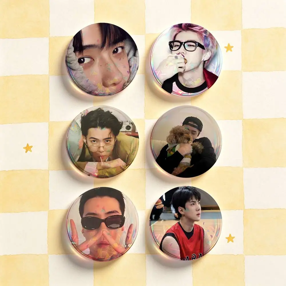 S-SEHUN HD Print Badges Pretty Round Display Brooches IP merchandise 32mm 58mm 75mm 44mm 25mm