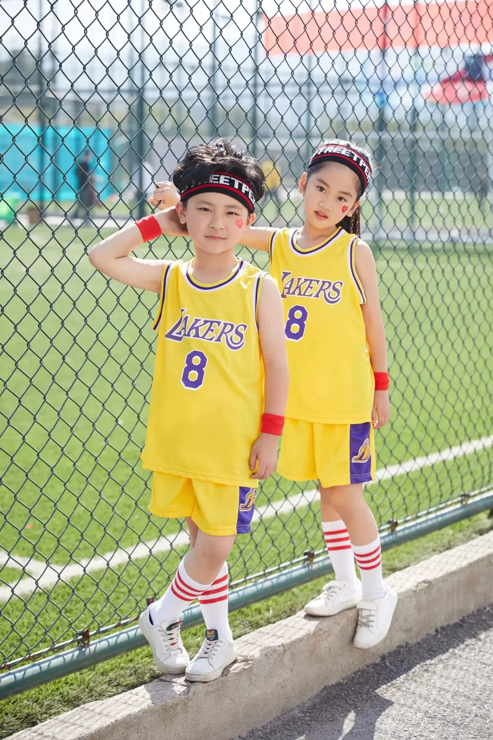 NEW 23/24 boy girl Lakers 8  Basketball Jerseys Children\'s uniform set primary school jersey game team uniform training vest