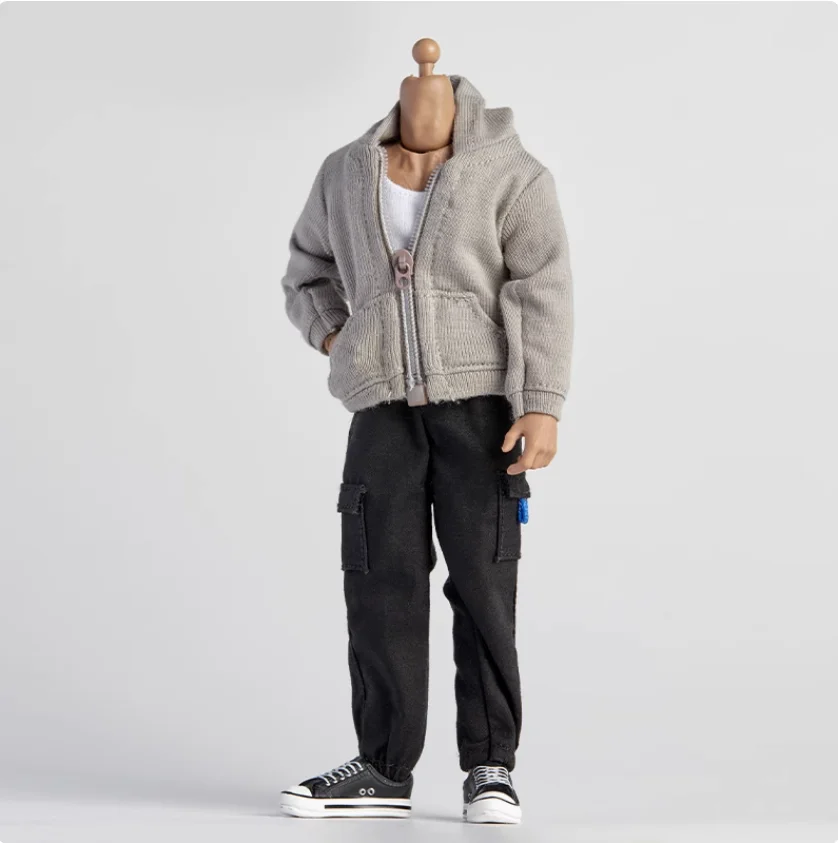 

1/12 Male Female Soldier Trendy Zipper Coat Vest Cargo Pants Model Toy Accessories Fit 6'' Action Figure In Stock