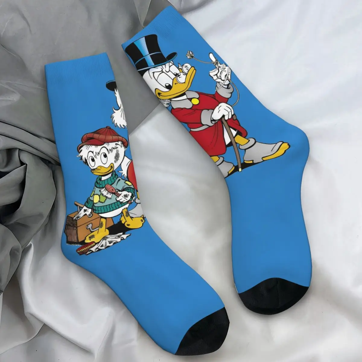 

Носки Scrooge McDuck Uncle, Дональд Дак, забавные современные чулки с героями мультфильмов, осенние противоскользящие носки для взрослых и мужчин, качественные носки для бега