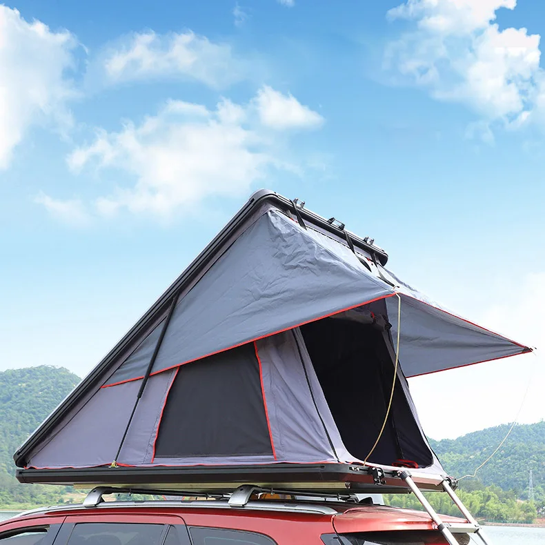 

2 Person SUV Pickup MPV Car Vehicle Outdoor Roof Top Tent Triangle Clamshell Aluminum Shell Hard Cover RTT