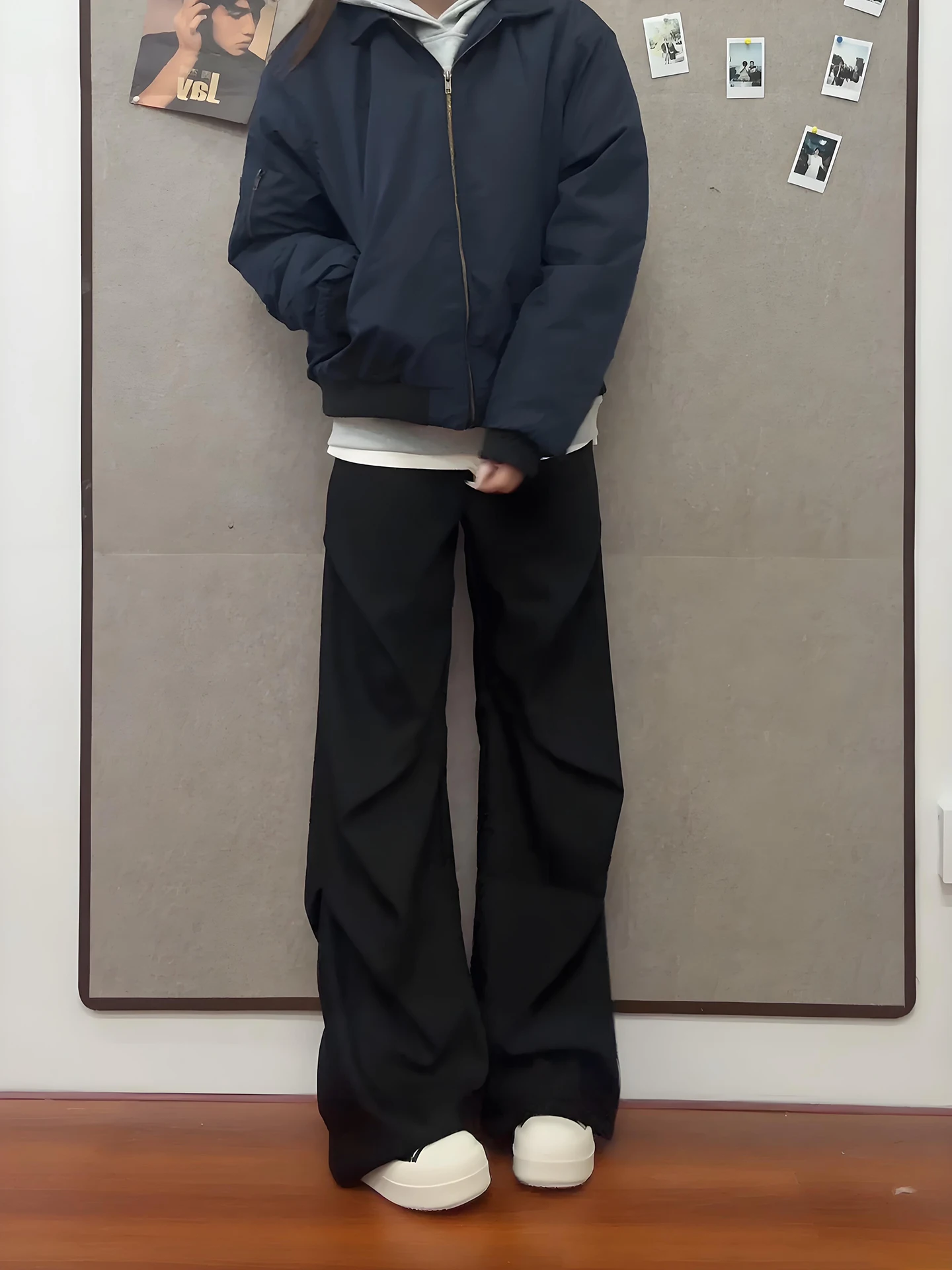 

Мужские брюки American Sle: черные плиссированные широкие брюки-клеш, повседневные, весенние, Cleanfit, с эффектом драпировки, премиум-класса