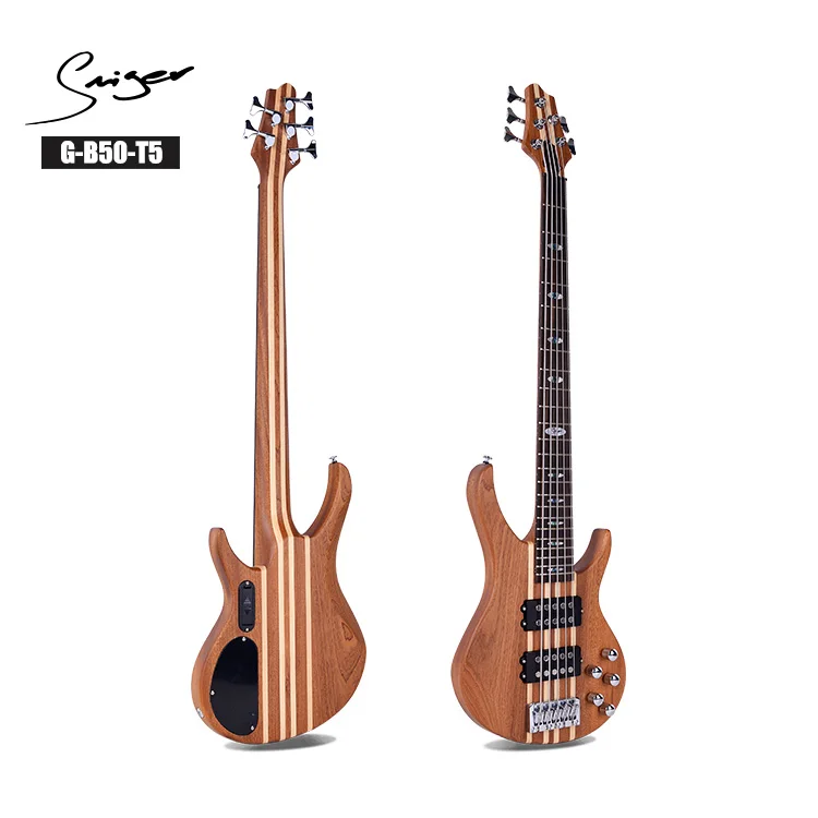 

Smiger High-end Solid Sapele Solid Maple Neck &body Neck Through Body Active H-H Pick Up Matt 5 String G-B50-T5 5 String Bass