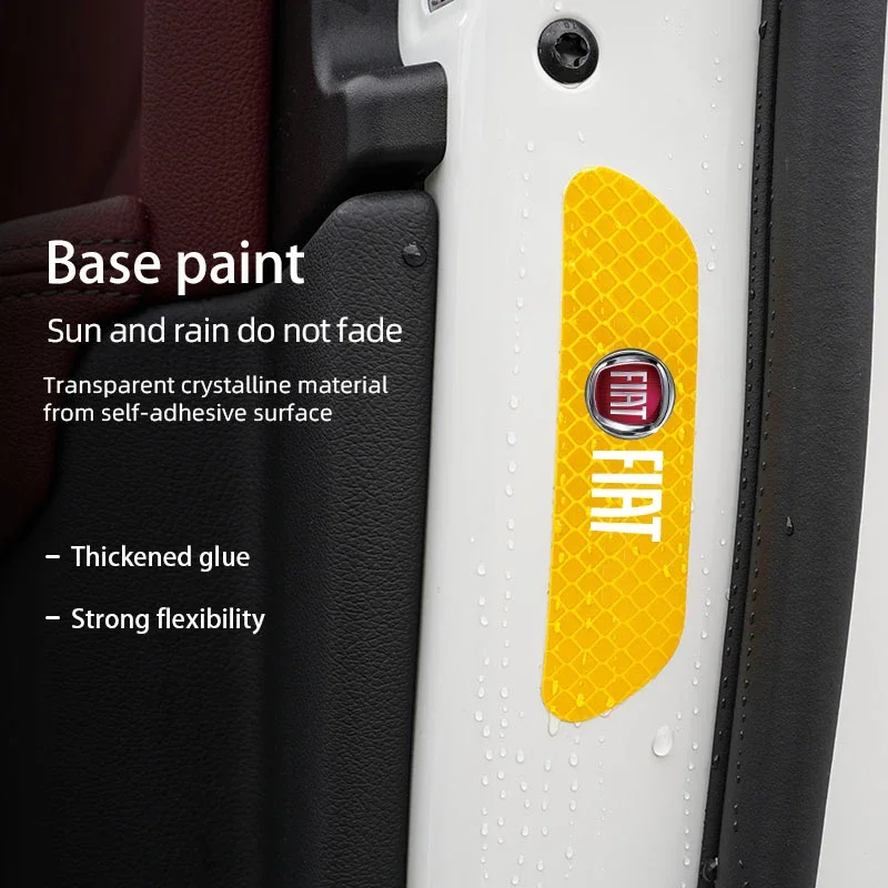 4 шт. автомобильные наклейки, светоотражающая предупреждающая наклейка на открытие двери для FIAT Panda Ducato 500 Grande Tipo Punto Abarth Pulse Strada 500x 4 шт. автомобильные наклейки, светоотражающая предупреждающая наклейка на открытие двери для FIAT Panda Ducato 500 Grande Tipo Punto Abarth Pulse Strada 500x