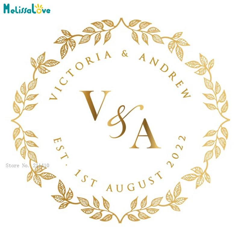 Custom Name Date Initials Wedding Ceremony Floor Sign Logo Exquisite Design Stickers Removable Decals Vinyl YT6626