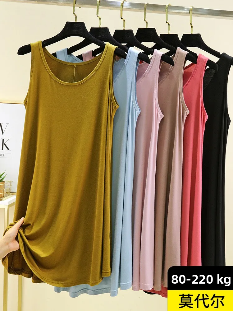 Modale rotondo Ne Svel donna estate sottile casual lungo Dr plus size sciolto semplice colore Dr Casual Sle