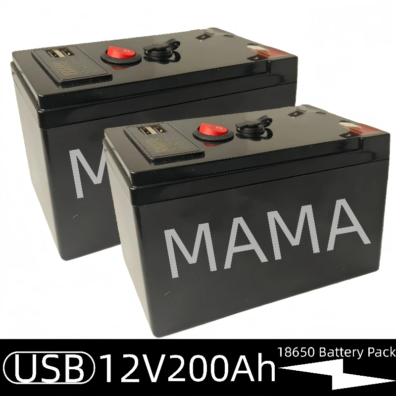 

12V 200Ah LiFePO4 Deep Cycle Lithium Battery, 4000+ Cycles Rechargeable Battery,Small UPS,Lighting,and More，for Solar/Wind Power