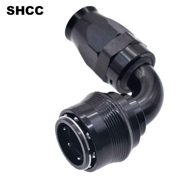 Black AN6 Aluminum Quick Release Hose End Fitting – PTFE Line Compatible, Universal Oil/Fuel Cooler Connector, High-Pressure Rac