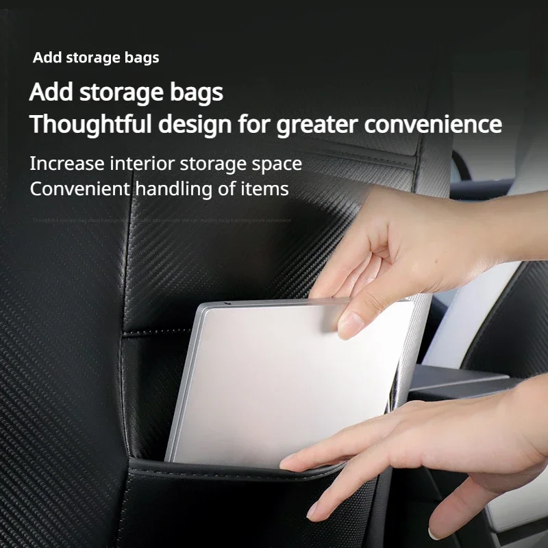 Stoel Anti Kick Pad Voor Tesla Model 3 + Ultra Fiber Lederen Achterste Rugleuning Beschermkussen Nieuw Model 3 Highland 2024 Auto-Accessoires