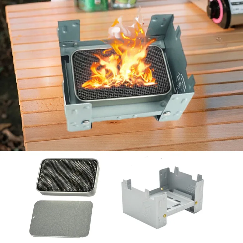 Foldable Stove Alcohol Cooker Pocket Oven Burner   Alcohol Fuel Folding Stove Mini Camping Oven  Solo Camping Hiking Picnic BBQ