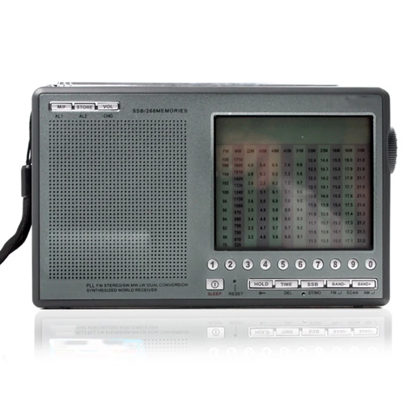 

Digital FM/AM/LW/MW/SW Stereo Radios SSB DSP Portable Receiver 4GB MP3 Player Voice Recorder LED Display Support TF Card