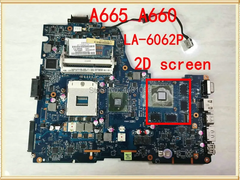 

LA-6062P REV:2.0 For Toshiba Satellite A660 A665 Laptop Motherboard NWQAA 2D screen K000104400 HM55 DDR3 GT330M graphics card