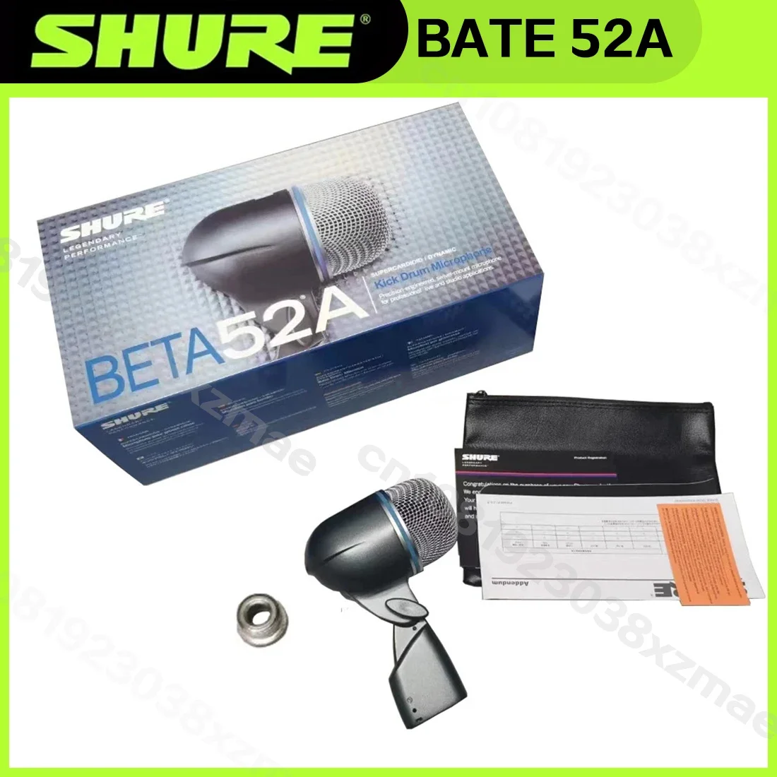 Shure BETA52A Professional Kick Drum Bass Instrument Microphone Stage Performance Live Recording Dynamic Microphone